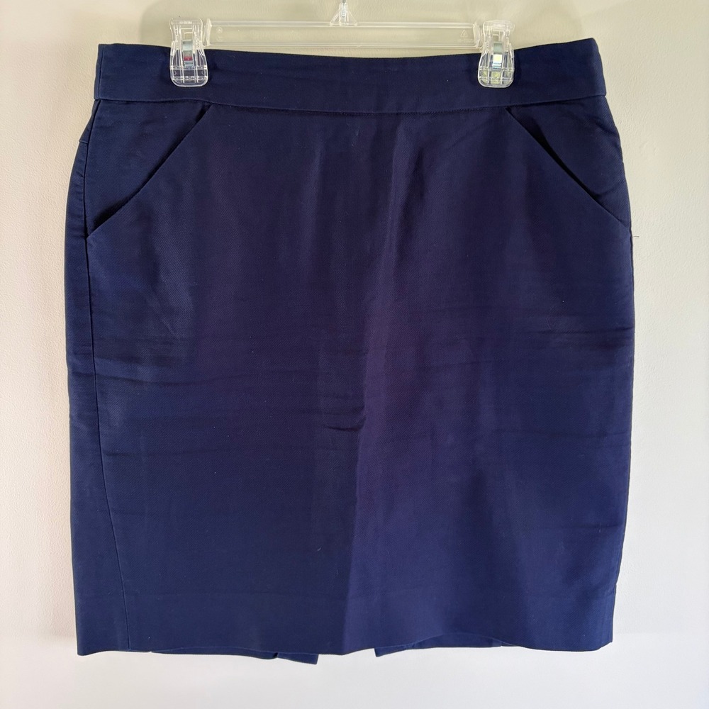 J. Crew Navy The Pencil Skirt 12 Professional Workwear Business Core CasualChic
